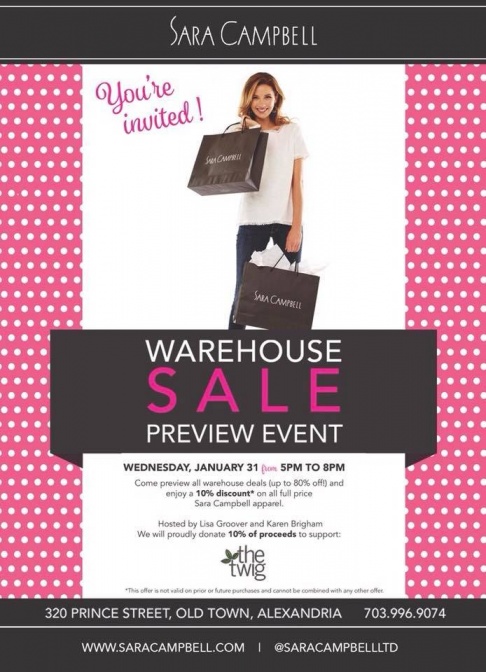 Sara Campbell Warehouse Sale Benefiting The Twig 